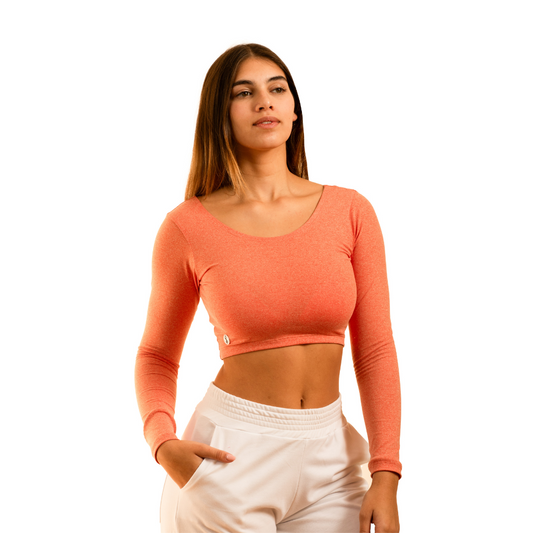 Crop manga comprida